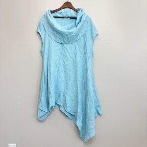 bryn Walker Asymmetrical Cowl Neck Tunic Size XL Women’s Blue